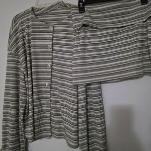 Missguided Black and White Striped Mini Skirt